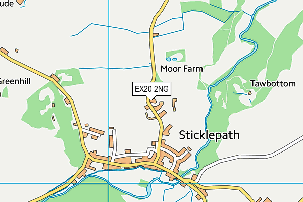 EX20 2NG map - OS VectorMap District (Ordnance Survey)