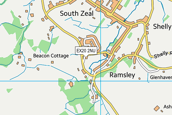 EX20 2NU map - OS VectorMap District (Ordnance Survey)