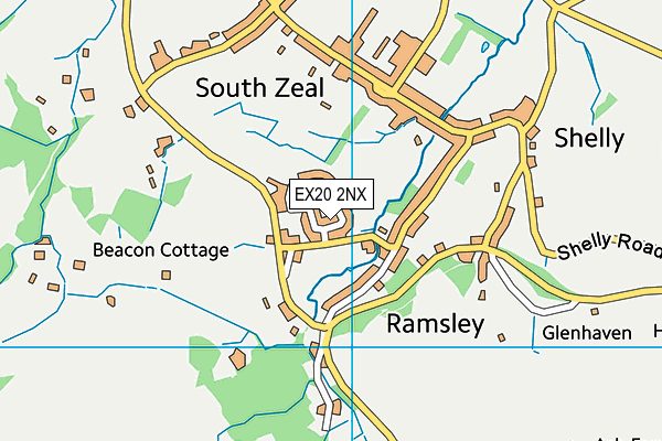 EX20 2NX map - OS VectorMap District (Ordnance Survey)