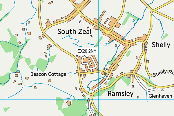 EX20 2NY map - OS VectorMap District (Ordnance Survey)