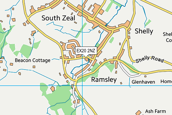 EX20 2NZ map - OS VectorMap District (Ordnance Survey)