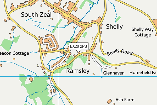 EX20 2PB map - OS VectorMap District (Ordnance Survey)