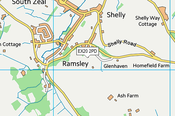 EX20 2PD map - OS VectorMap District (Ordnance Survey)