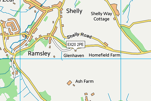 EX20 2PE map - OS VectorMap District (Ordnance Survey)