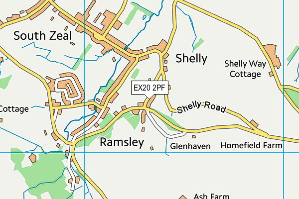 EX20 2PF map - OS VectorMap District (Ordnance Survey)