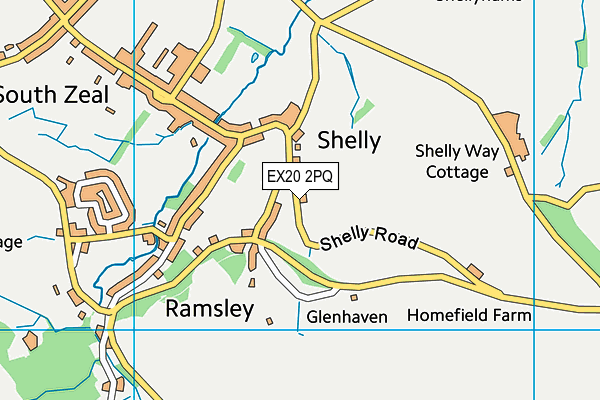 EX20 2PQ map - OS VectorMap District (Ordnance Survey)