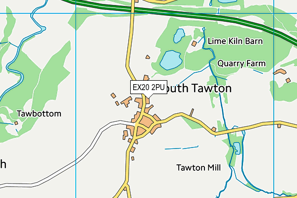 EX20 2PU map - OS VectorMap District (Ordnance Survey)