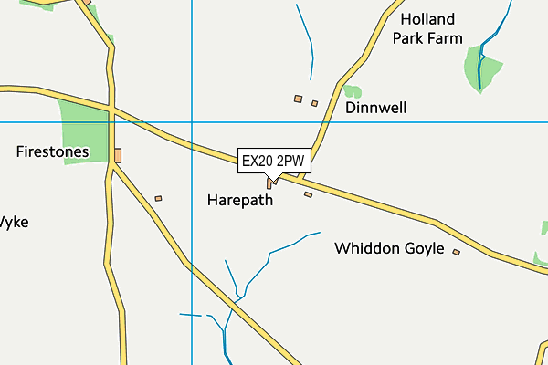 EX20 2PW map - OS VectorMap District (Ordnance Survey)