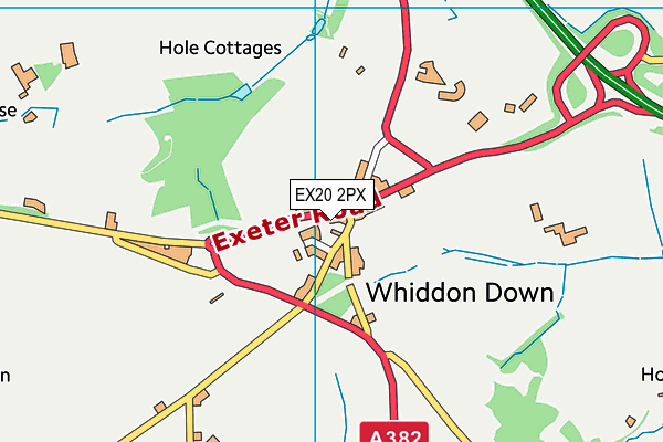 EX20 2PX map - OS VectorMap District (Ordnance Survey)