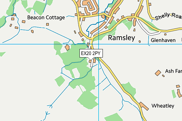 EX20 2PY map - OS VectorMap District (Ordnance Survey)