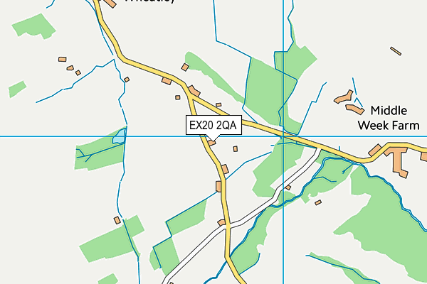 EX20 2QA map - OS VectorMap District (Ordnance Survey)