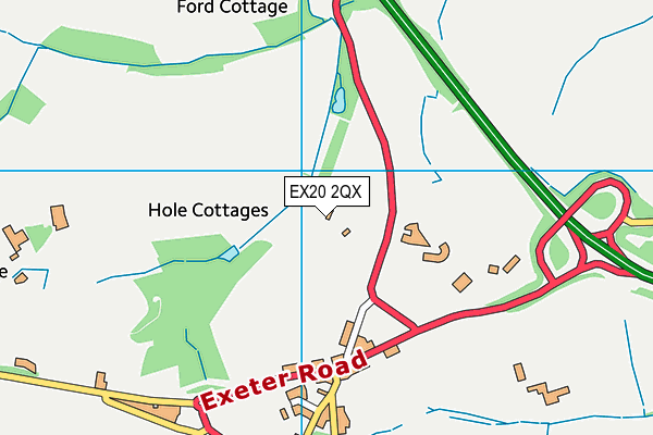 EX20 2QX map - OS VectorMap District (Ordnance Survey)