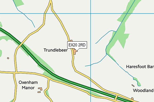 EX20 2RD map - OS VectorMap District (Ordnance Survey)