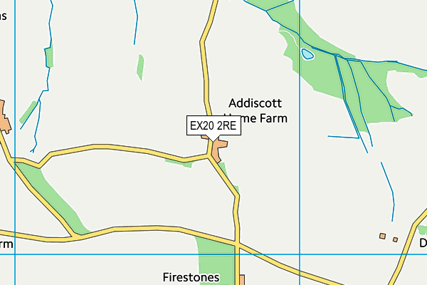 EX20 2RE map - OS VectorMap District (Ordnance Survey)