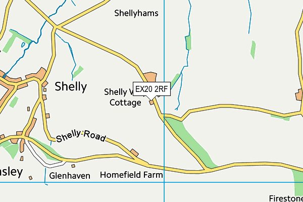 EX20 2RF map - OS VectorMap District (Ordnance Survey)