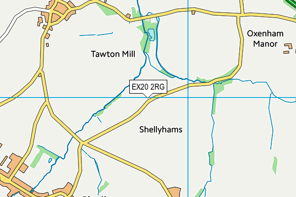 EX20 2RG map - OS VectorMap District (Ordnance Survey)