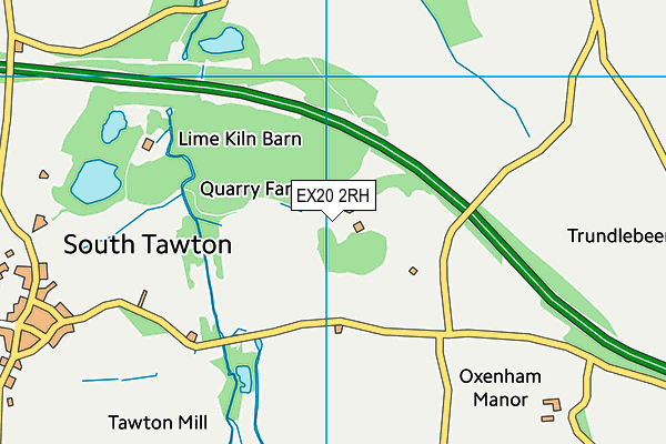 EX20 2RH map - OS VectorMap District (Ordnance Survey)