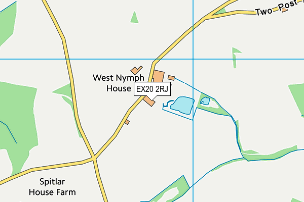 EX20 2RJ map - OS VectorMap District (Ordnance Survey)