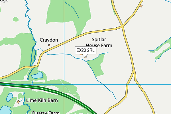 EX20 2RL map - OS VectorMap District (Ordnance Survey)