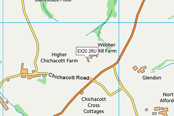 EX20 2RU map - OS VectorMap District (Ordnance Survey)