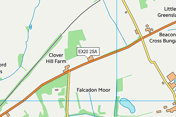 EX20 2SA map - OS VectorMap District (Ordnance Survey)