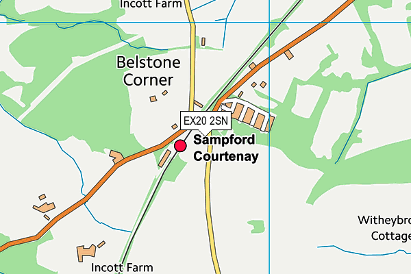 EX20 2SN map - OS VectorMap District (Ordnance Survey)