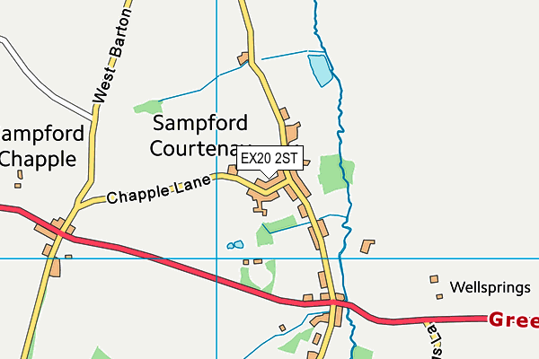 EX20 2ST map - OS VectorMap District (Ordnance Survey)