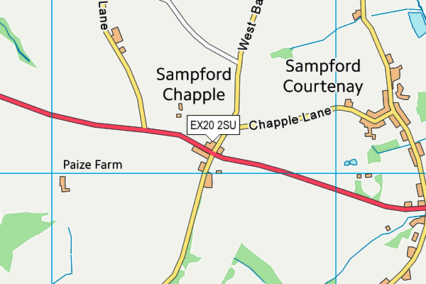 EX20 2SU map - OS VectorMap District (Ordnance Survey)