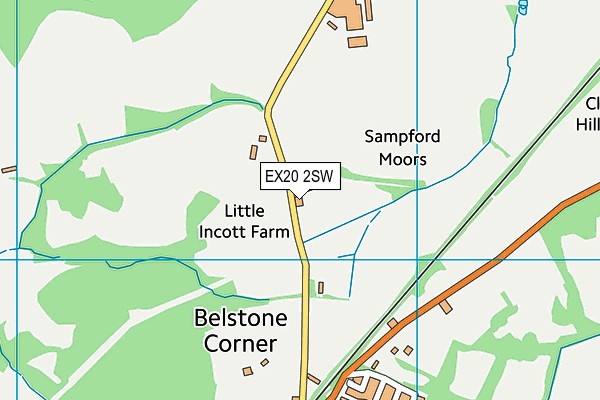 EX20 2SW map - OS VectorMap District (Ordnance Survey)