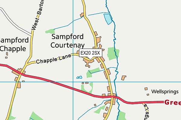 EX20 2SX map - OS VectorMap District (Ordnance Survey)