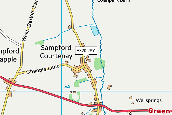 EX20 2SY map - OS VectorMap District (Ordnance Survey)