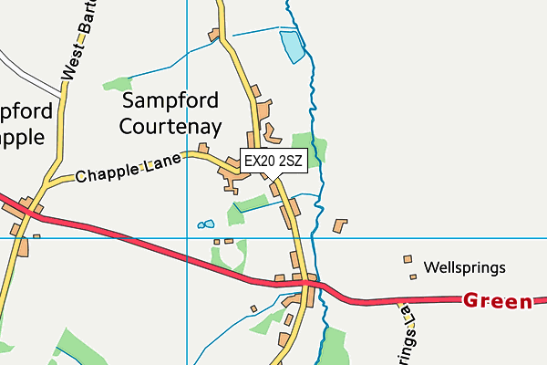 EX20 2SZ map - OS VectorMap District (Ordnance Survey)