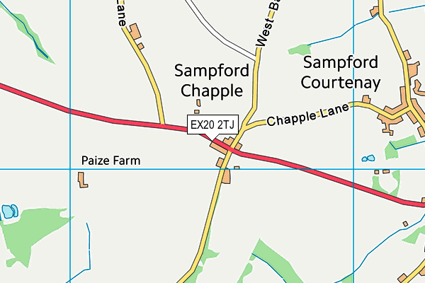 EX20 2TJ map - OS VectorMap District (Ordnance Survey)