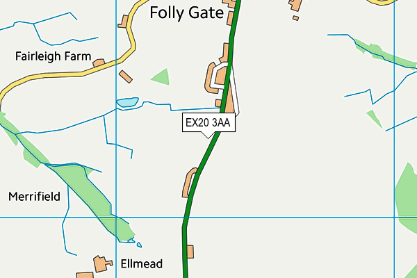 EX20 3AA map - OS VectorMap District (Ordnance Survey)