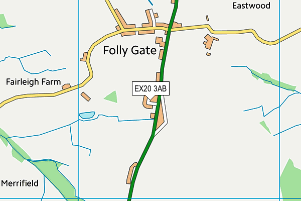 Folly Gate And Inwardleigh Afc (Closed) map (EX20 3AB) - OS VectorMap District (Ordnance Survey)