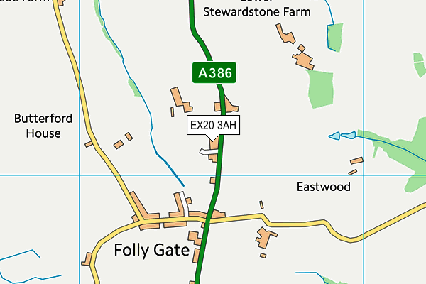 EX20 3AH map - OS VectorMap District (Ordnance Survey)