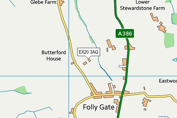 EX20 3AQ map - OS VectorMap District (Ordnance Survey)