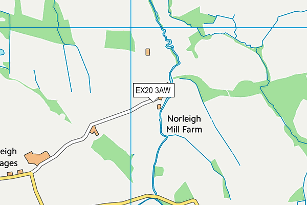 EX20 3AW map - OS VectorMap District (Ordnance Survey)