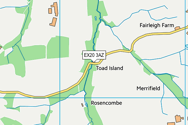 EX20 3AZ map - OS VectorMap District (Ordnance Survey)