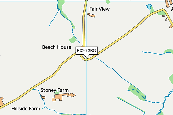 EX20 3BG map - OS VectorMap District (Ordnance Survey)