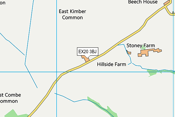 EX20 3BJ map - OS VectorMap District (Ordnance Survey)