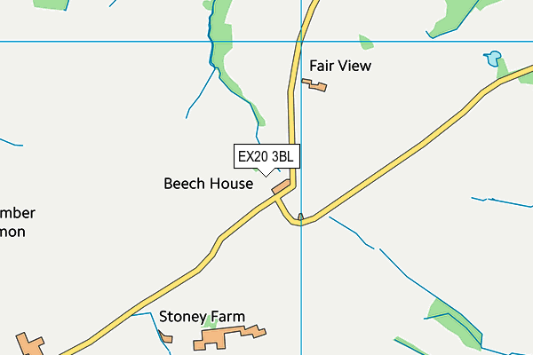 EX20 3BL map - OS VectorMap District (Ordnance Survey)