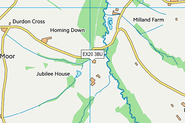 EX20 3BU map - OS VectorMap District (Ordnance Survey)