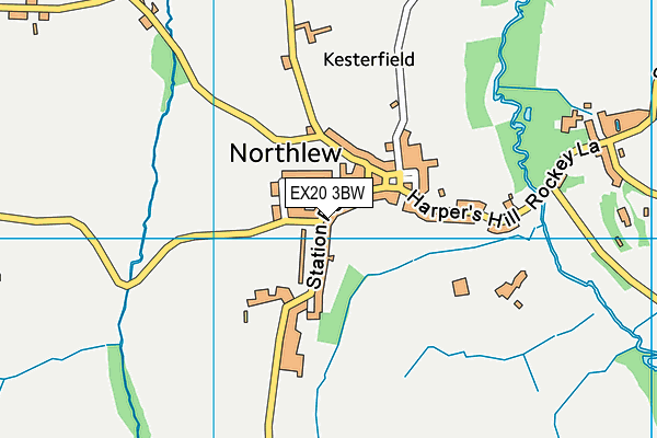 EX20 3BW map - OS VectorMap District (Ordnance Survey)