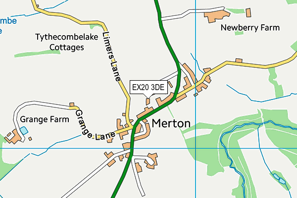 EX20 3DE map - OS VectorMap District (Ordnance Survey)