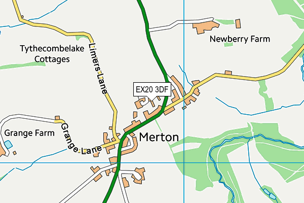 EX20 3DF map - OS VectorMap District (Ordnance Survey)