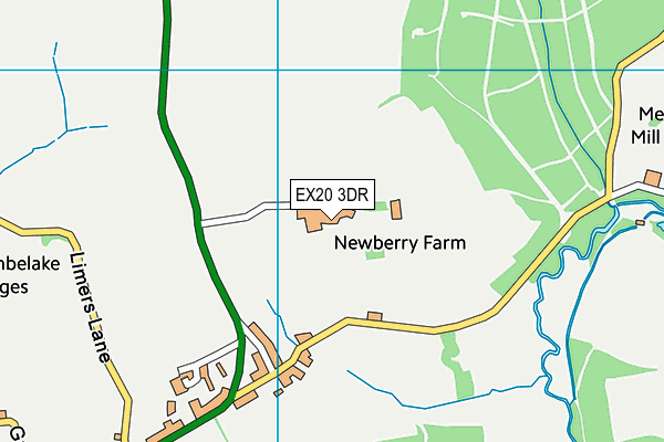 EX20 3DR map - OS VectorMap District (Ordnance Survey)