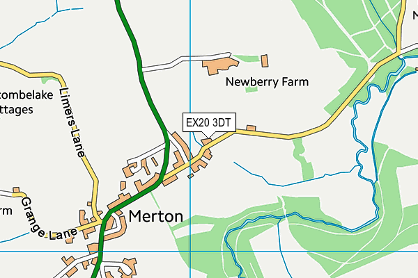 EX20 3DT map - OS VectorMap District (Ordnance Survey)