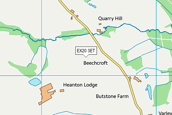 EX20 3ET map - OS VectorMap District (Ordnance Survey)