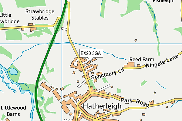 EX20 3GA map - OS VectorMap District (Ordnance Survey)